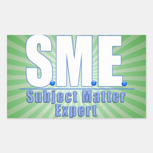 KMO-ONDERWERP DESKUNDIGENWITTE/BLAUW-LOGO RECHTHOEKIGE STICKER (Voorkant)