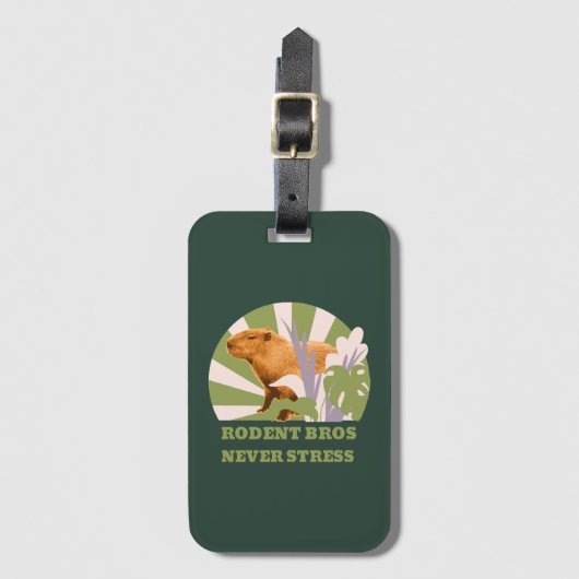Knaagdier Broers Nooit Stress Capybara Bagagelabel (Voorkant (verticaal))