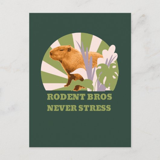 Knaagdier Broers Nooit Stress Capybara Briefkaart (Voorkant)
