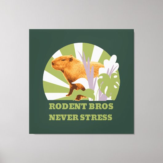 Knaagdier Broers Nooit Stress Capybara Canvas Afdruk (Voorkant)