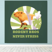 Knaagdier Broers Nooit Stress Capybara Canvas Afdruk (Insitu (Houten vloer))