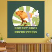 Knaagdier Broers Nooit Stress Capybara Canvas Afdruk (Insitu (Woonkamer))