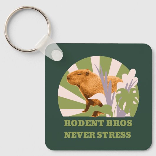 Knaagdier Broers Nooit Stress Capybara Sleutelhanger (Voorkant)