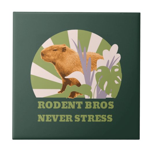 Knaagdier Broers Nooit Stress Capybara Tegeltje (Voorkant)