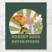 Knaagdier Broers Nooit Stress Capybara Wijn Etiket (Enkel label)