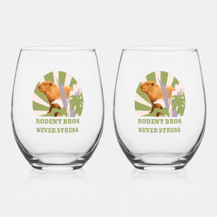 Knaagdier Broers Nooit Stress Capybara Wijnglas Zonder Voet
