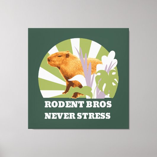 Knaagdier Broers Nooit Stress Grappige Capybara Canvas Afdruk (Voorkant)