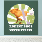 Knaagdier Broers Nooit Stress Grappige Capybara Canvas Afdruk (Insitu (Houten vloer))