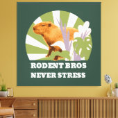 Knaagdier Broers Nooit Stress Grappige Capybara Canvas Afdruk (Insitu (Woonkamer))