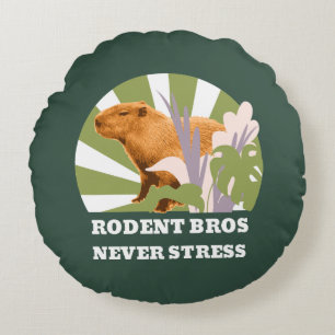 Knaagdier Broers Nooit Stress Grappige Capybara Rond Kussen