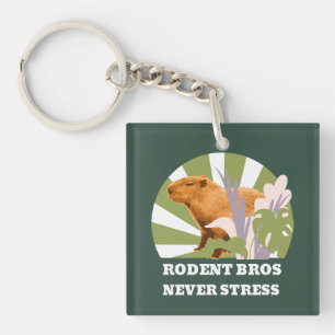 Knaagdier Broers Nooit Stress Grappige Capybara Sleutelhanger