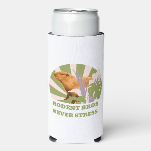 Knaagdier Bros nooit stress capibara Seltzer Blikjeskoeler (Seltzer Voorkant)