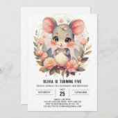 Knaagdier chique muis verjaardag kaart (Voorkant / Achterkant)