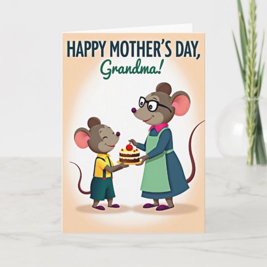 Knaagdier Moederdag Bak Card Kaart (Voorkant)