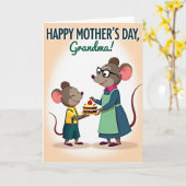 Knaagdier Moederdag Bak Card Kaart (Gele Bloem)