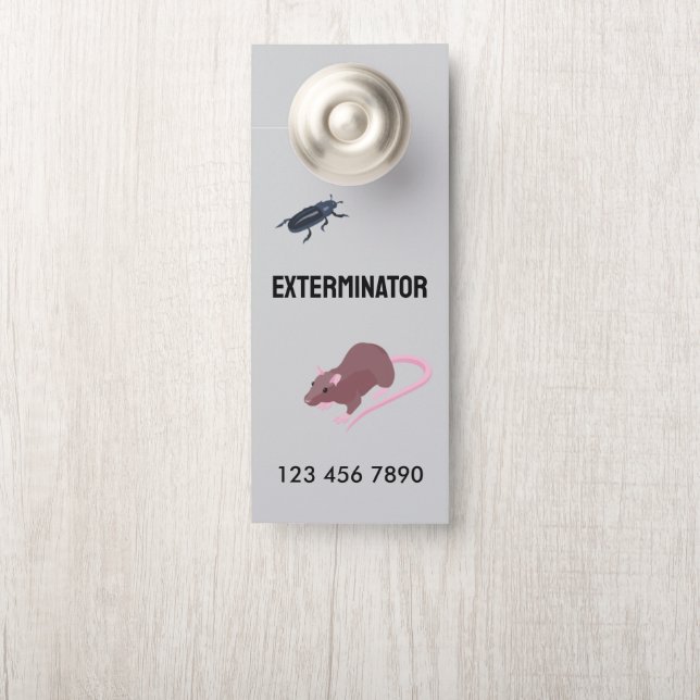 Knaagdier Pest Exterminator QR Deurhanger (Op knop)