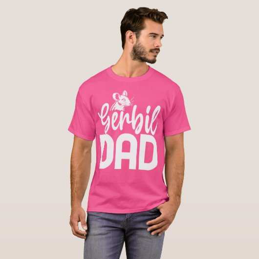 Knaagdier Vaderdag Papa Gerbil Dad Maus Pet Lover T-shirt (Voorkant volledig)