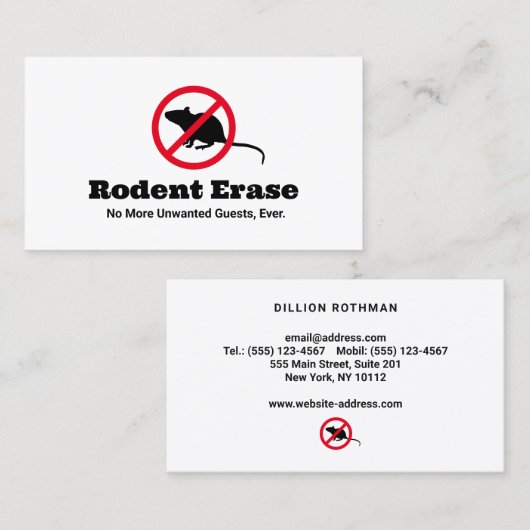 Knaagdierbestrijding rattenverdelger visitekaartje (Voorkant / Achterkant)