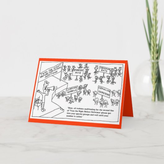 Knaagdieren Auditioning voor het spel van Kerstmis Feestdagen Kaart (Voorkant)