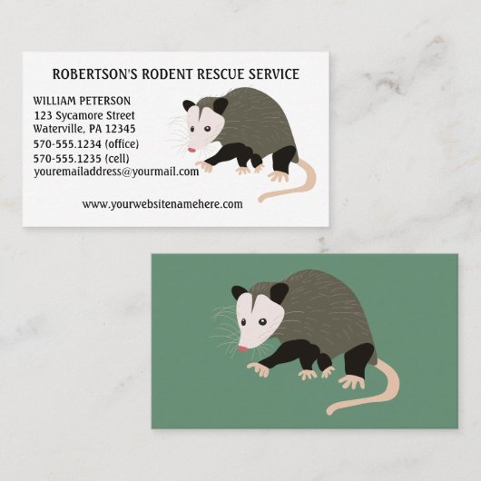 Knaagdierverwijdering Possum illustratie Visitekaartje (Voorkant / Achterkant)