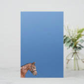 Knabstrupper Stallion Stationery Paper Blue Briefpapier (Staand voorkant)