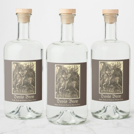KNACHT, DOOD EN DEVIL LIKEURFLES ETIKET (Flessen)