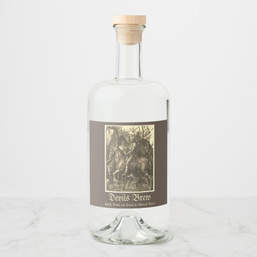 KNACHT, DOOD EN DEVIL LIKEURFLES ETIKET (Voorkant)