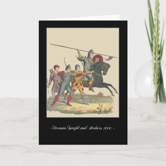 Knachten en Armor Medieval Note Card, 1066 Knight Kaart (Voorkant)