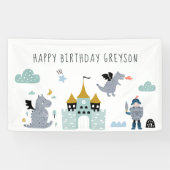 Knachten en Dragons | Fairytale Birthday Welcome Spandoek (Horizontaal)