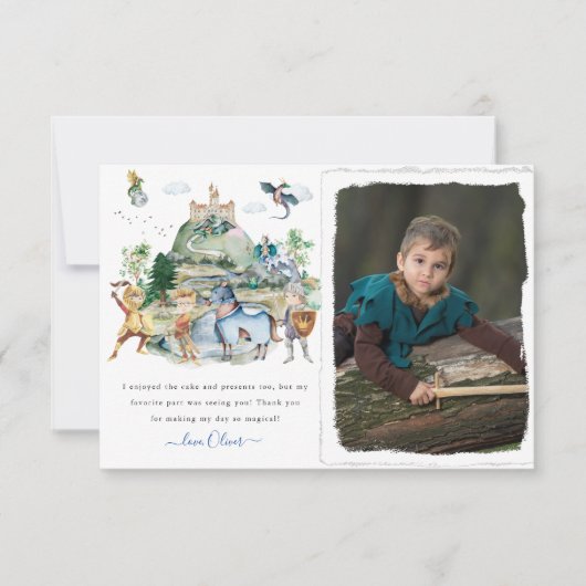 Knachten en Dragons | Koninklijke Medieval Birthda Bedankkaart (Voorkant)