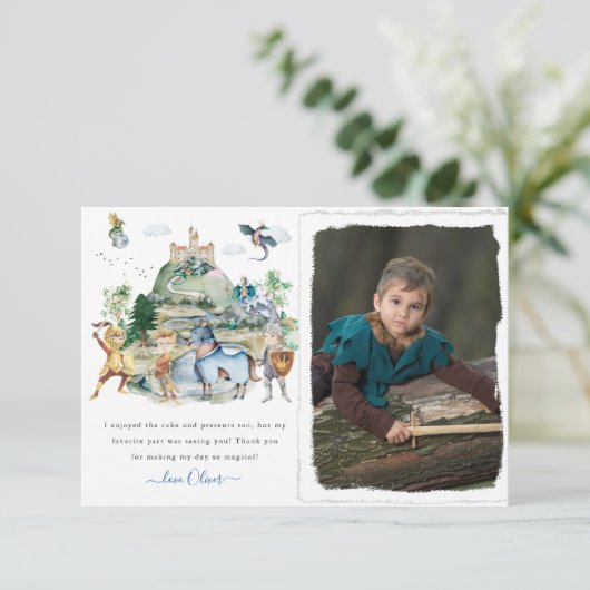 Knachten en Dragons | Koninklijke Medieval Birthda Bedankkaart (Staand voorkant)