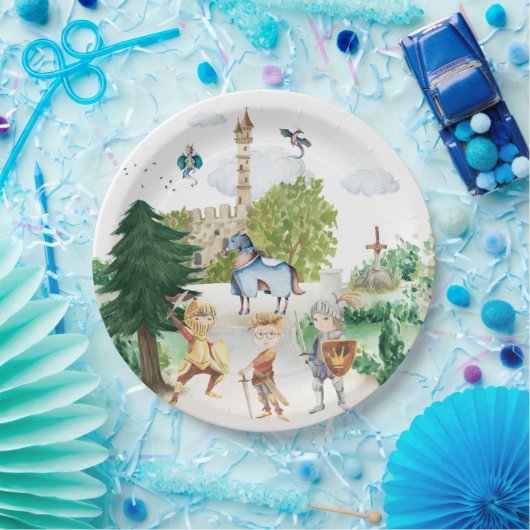 Knachten en Dragons | Koninklijke Medieval Birthda Papieren Bordje (Feest)