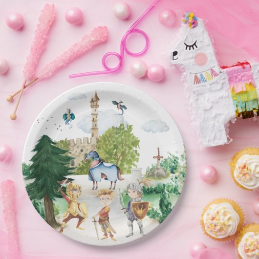 Knachten en Dragons | Koninklijke Medieval Birthda Papieren Bordje (Feest)