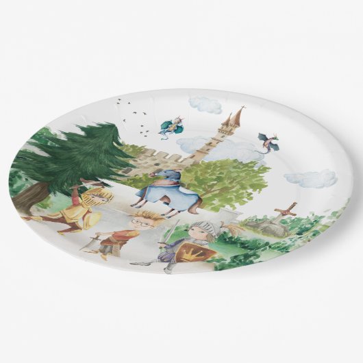 Knachten en Dragons | Koninklijke Medieval Birthda Papieren Bordje (Gekanteld)