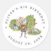 Knachten en Dragons | Koninklijke Medieval Birthda Ronde Sticker (Voorkant)