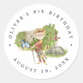 Knachten en Dragons | Koninklijke Medieval Birthda Ronde Sticker (Voorkant)