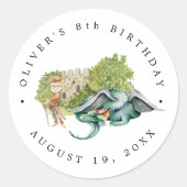 Knachten en Dragons | Koninklijke Medieval Birthda Ronde Sticker (Voorkant)