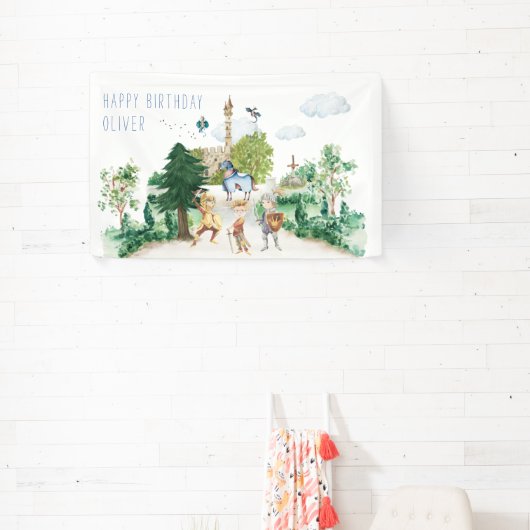 Knachten en Dragons | Koninklijke Medieval Birthda Spandoek (Insitu)