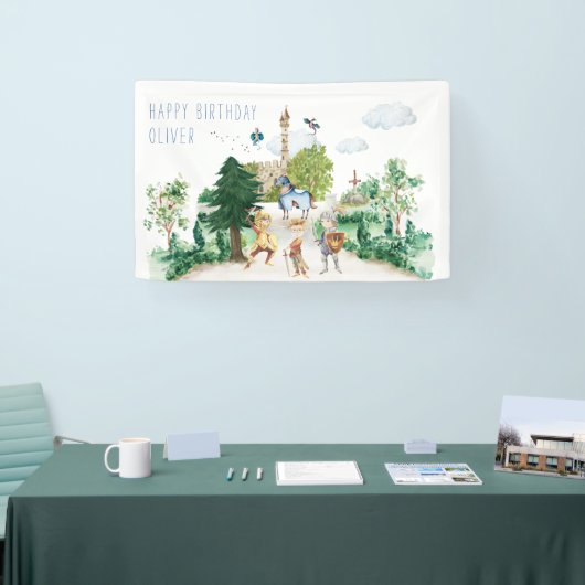 Knachten en Dragons | Koninklijke Medieval Birthda Spandoek (Beurs)