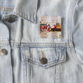 Knachten gevechten vierkante button 5,1 cm (In situ)