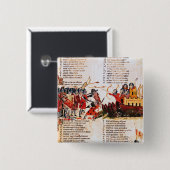 Knachten gevechten vierkante button 5,1 cm (Voorkant /achterkant)