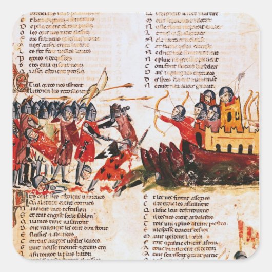 Knachten gevechten vierkante sticker (Voorkant)