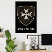 Knachten Hospitaller Cross, verstoord Poster (Thuiskantoor)