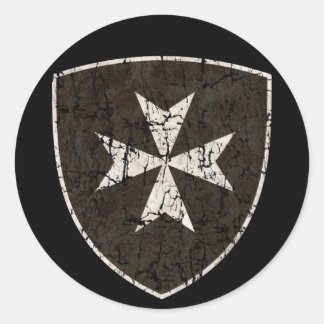 Knachten Hospitaller Cross, verstoord Ronde Sticker