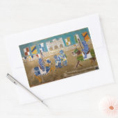 Knachten in joust-toernooi in groen en rood rechthoekige sticker (Envelop)