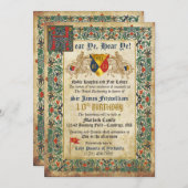 Knachten Jousting Medieval Manuscript Birthday Kaart (Voorkant / Achterkant)