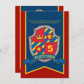 Knachten middeleeuwse en eerste verjaardag uitnodi kaart (Voorkant / Achterkant)