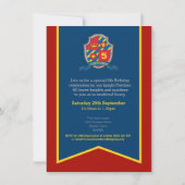 Knachten middeleeuwse en eerste verjaardag uitnodi kaart (Achterkant)