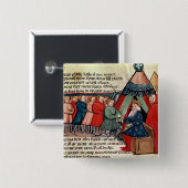 Knachten pleiten voor trouw vierkante button 5,1 cm (Voorkant /achterkant)