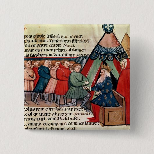 Knachten pleiten voor trouw vierkante button 5,1 cm (Voorkant)